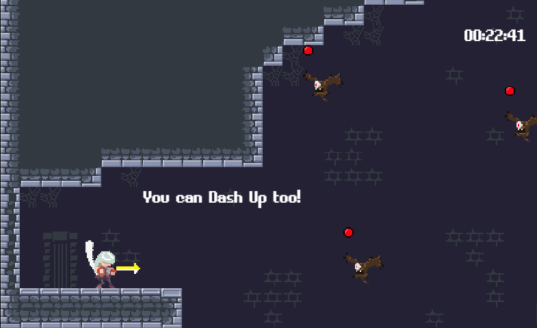 Player dashing through enemies in a level