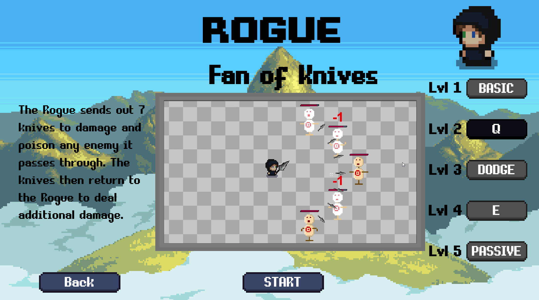 Rogue ability screen detailing the Fan of Knives skill